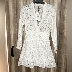 Zara white eyelet dress, M